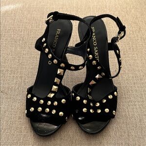 Franco Sarto Women's black  Heels with gold studs